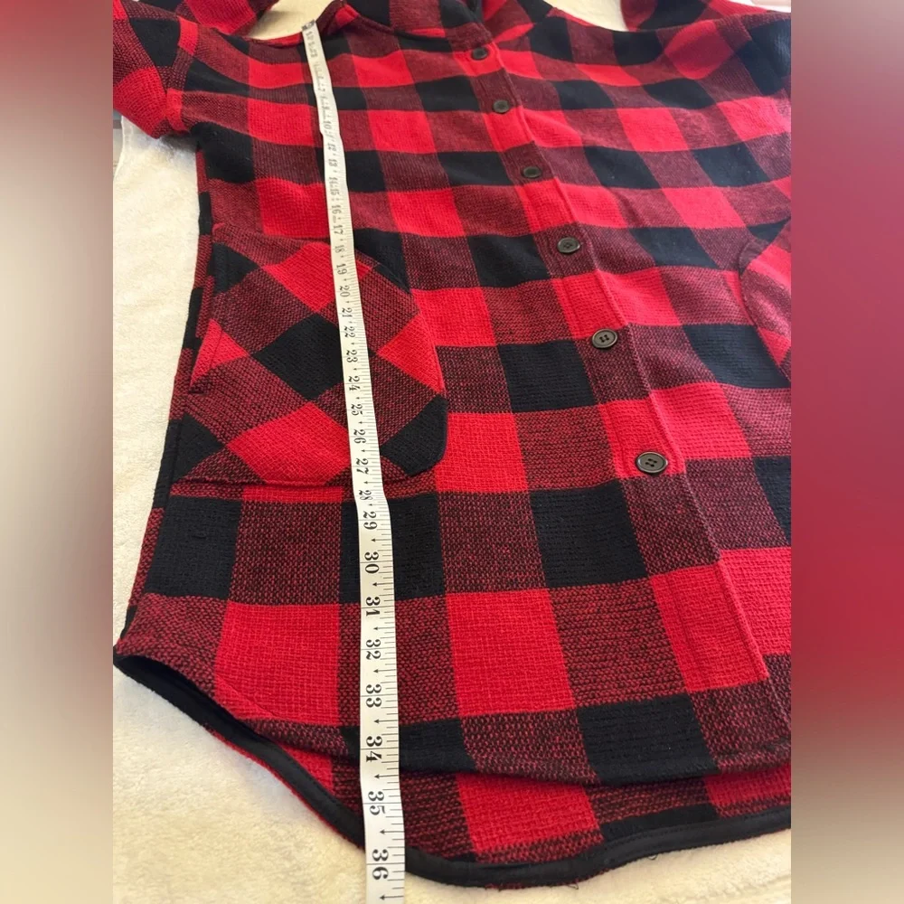 RDI Flannel Coat - Fleece Bonded Sherpa Coat Pockets Fall buffalo plaid - Picture 8 of 10